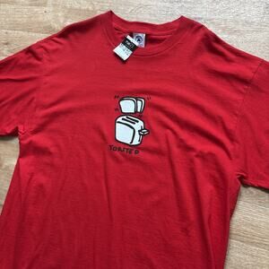 Vintage Deadstock 90s Y2k Toasted State Of Mind Tee Shirt XL NOS RED FUNNY